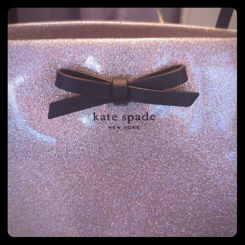 Kate Spade large silver glitter bag